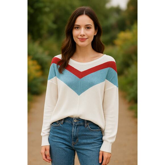 Free People SZ S Colorblock Thermal Top OB1451060 - Picture 1 of 9